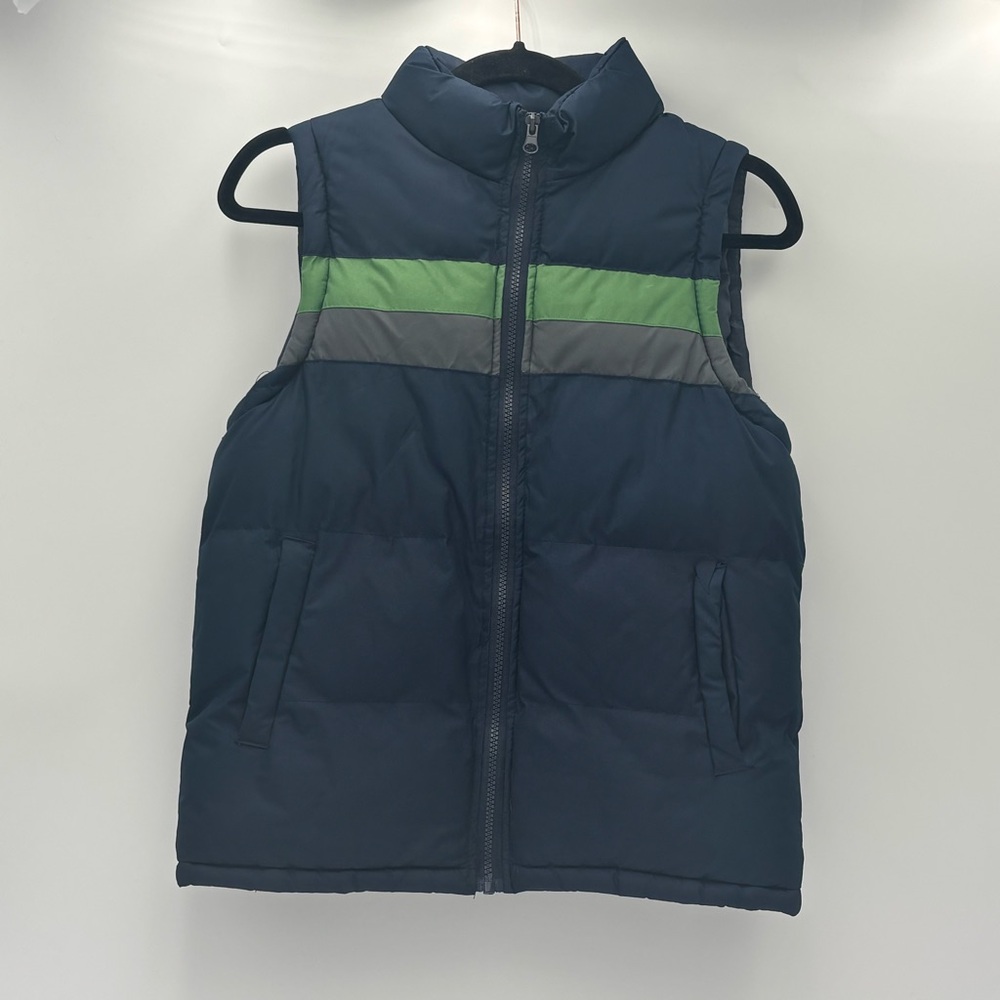 Vintage c. 1990s Boy’s Navy & Green Puffer Vest
